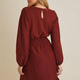 Iven Smocked Mini Dress - Rust