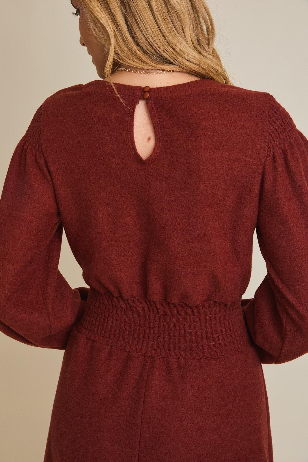 Iven Smocked Mini Dress - Rust FINAL SALE