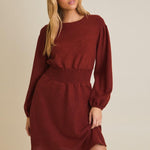 Iven Smocked Mini Dress - Rust