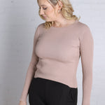 Izzy Rib Knit Top - Light Taupe