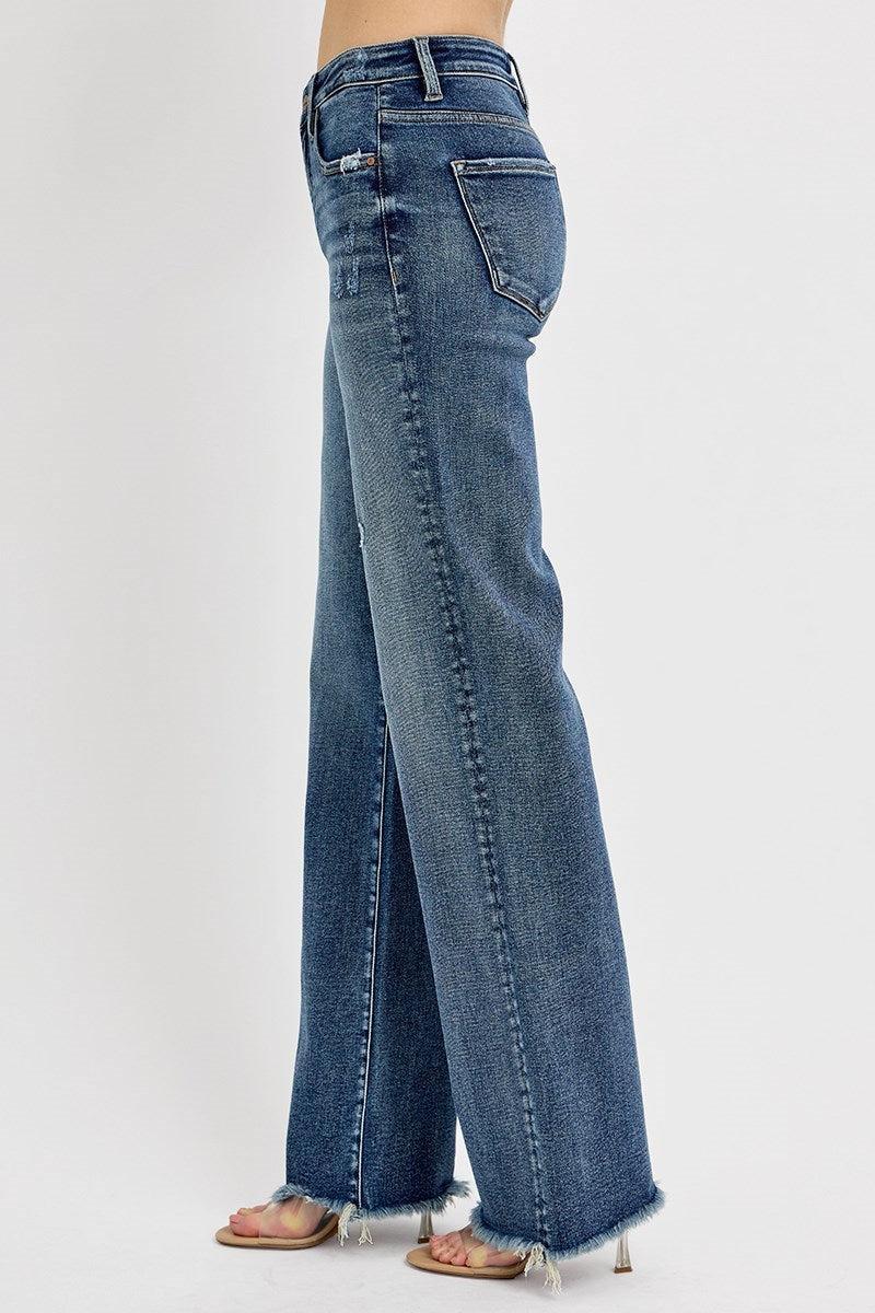 Jalen High Rise Long Straight Jeans - Risen Jeans