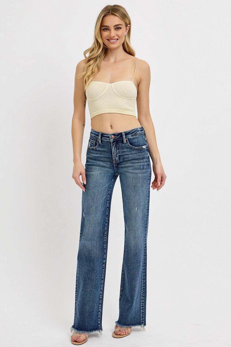 Jalen High Rise Long Straight Jeans - Risen Jeans