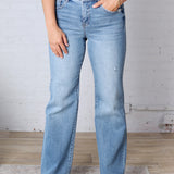 Jalen High Rise Long Straight Jeans - Risen Jeans