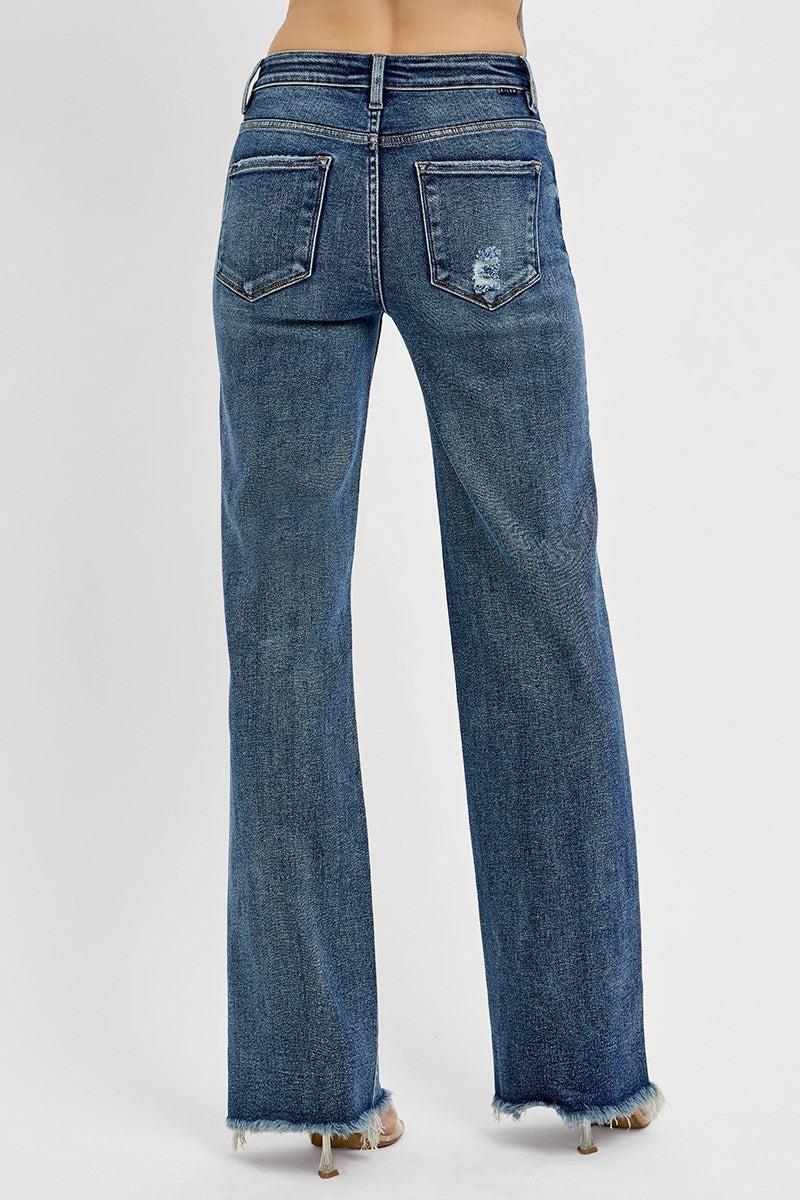 Jalen High Rise Long Straight Jeans - Risen Jeans