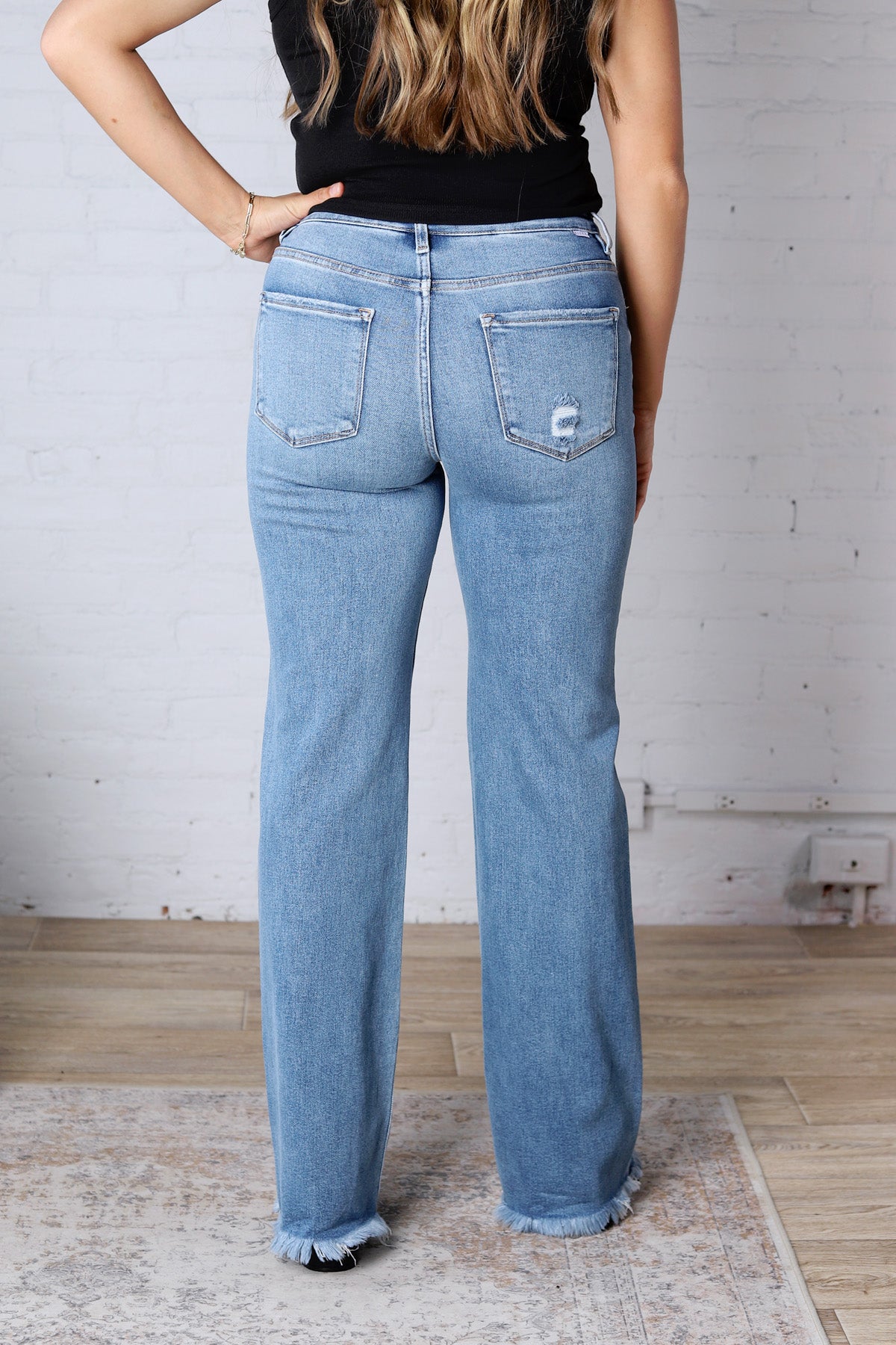 Jalen High Rise Long Straight Jeans - Risen Jeans