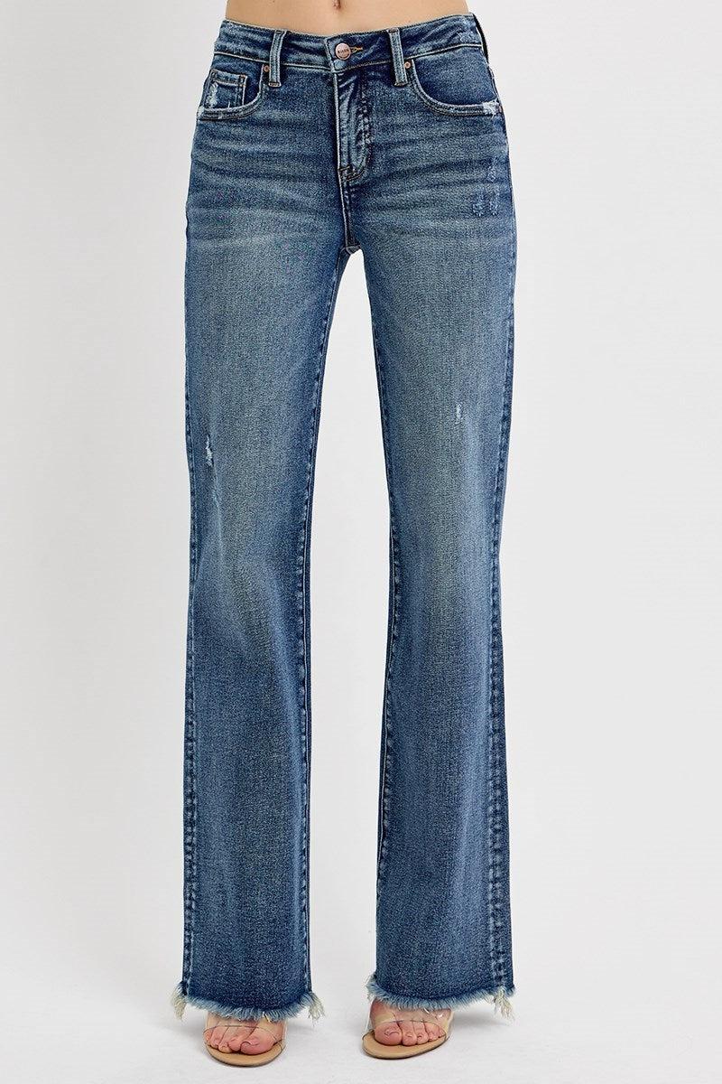 Jalen High Rise Long Straight Jeans - Risen Jeans
