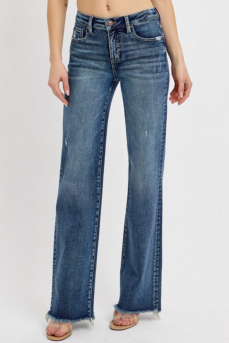 Jalen High Rise Long Straight Jeans - Risen Jeans