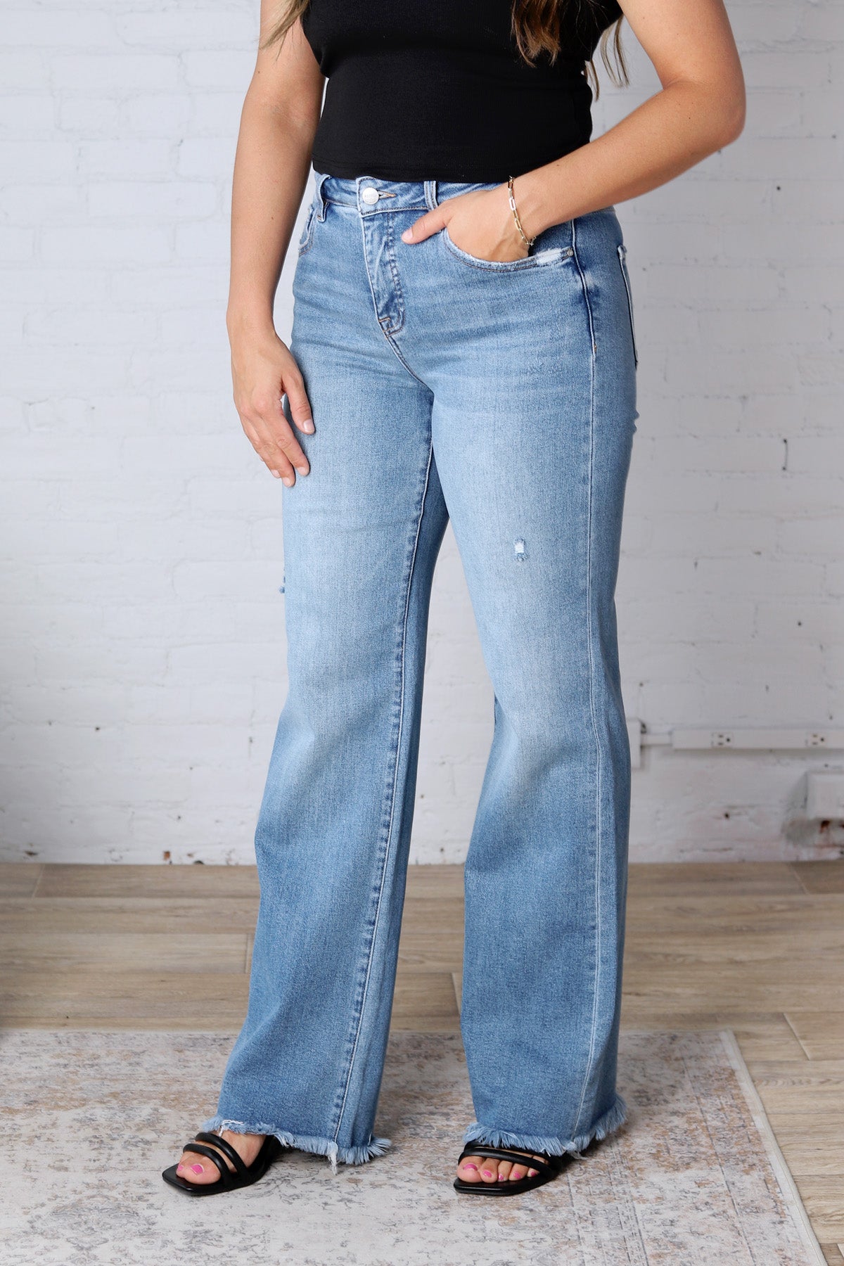 Jalen High Rise Long Straight Jeans - Risen Jeans