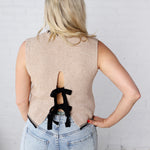 Jarden Soft Ribbed Sweater Top - Taupe/Black