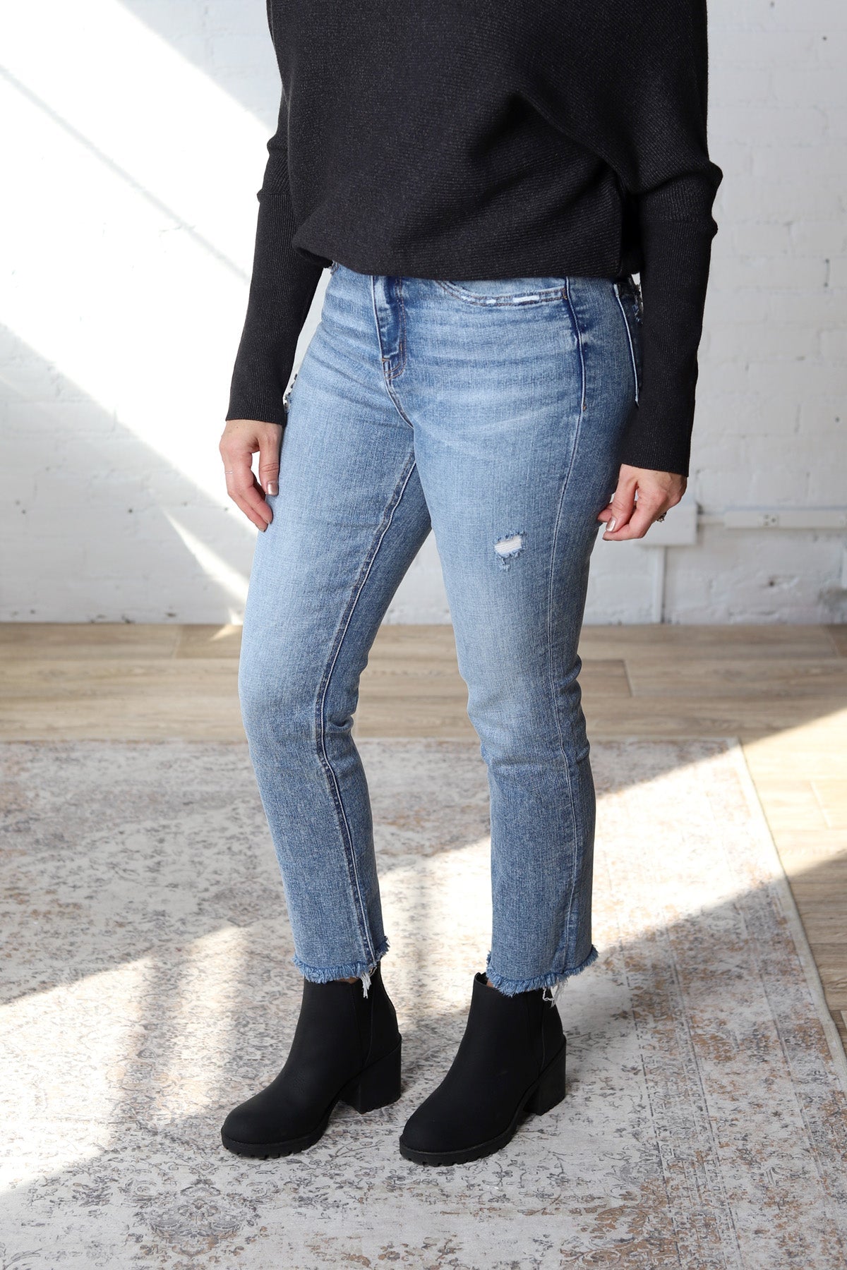 Jarek High Rise Slim Straight Jeans - Aspiration