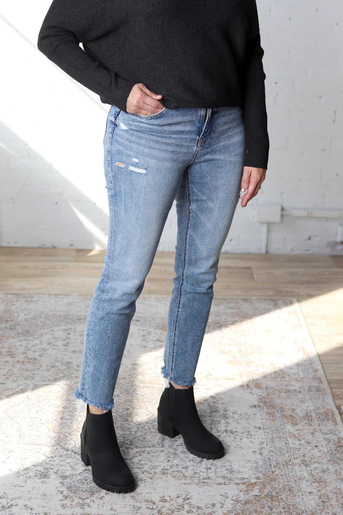 Jarek High Rise Slim Straight Jeans - Aspiration