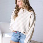 Jaxie Striped Drop Shoulder Sweater