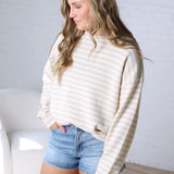 Jaxie Striped Drop Shoulder Sweater