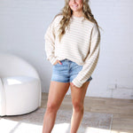 Jaxie Striped Drop Shoulder Sweater