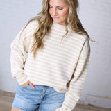 Jaxie Striped Drop Shoulder Sweater
