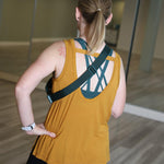 Jaylani Open Back Keyhole Yoga Tank Top - Mustard - FINAL SALE