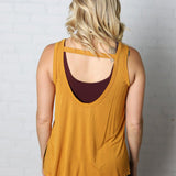 Jaylani Open Back Keyhole Yoga Tank Top - Mustard - FINAL SALE