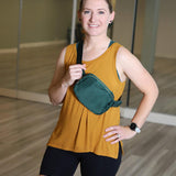 Jaylani Open Back Keyhole Yoga Tank Top - Mustard - FINAL SALE