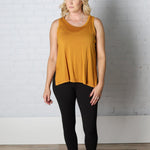 Jaylani Open Back Keyhole Yoga Tank Top - Mustard - FINAL SALE