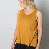 Jaylani Open Back Keyhole Yoga Tank Top - Mustard - FINAL SALE