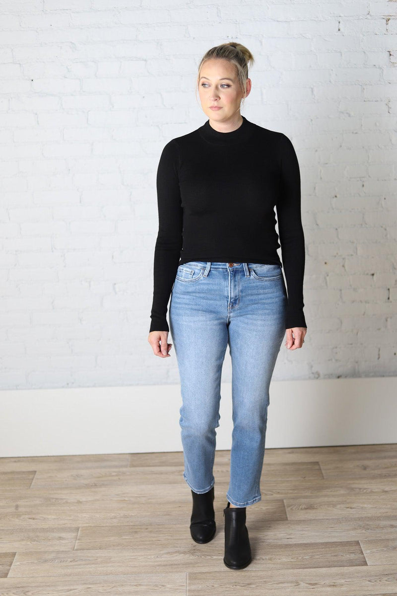 Jayme High Rise Slim Straight Denim - Defeat Wash