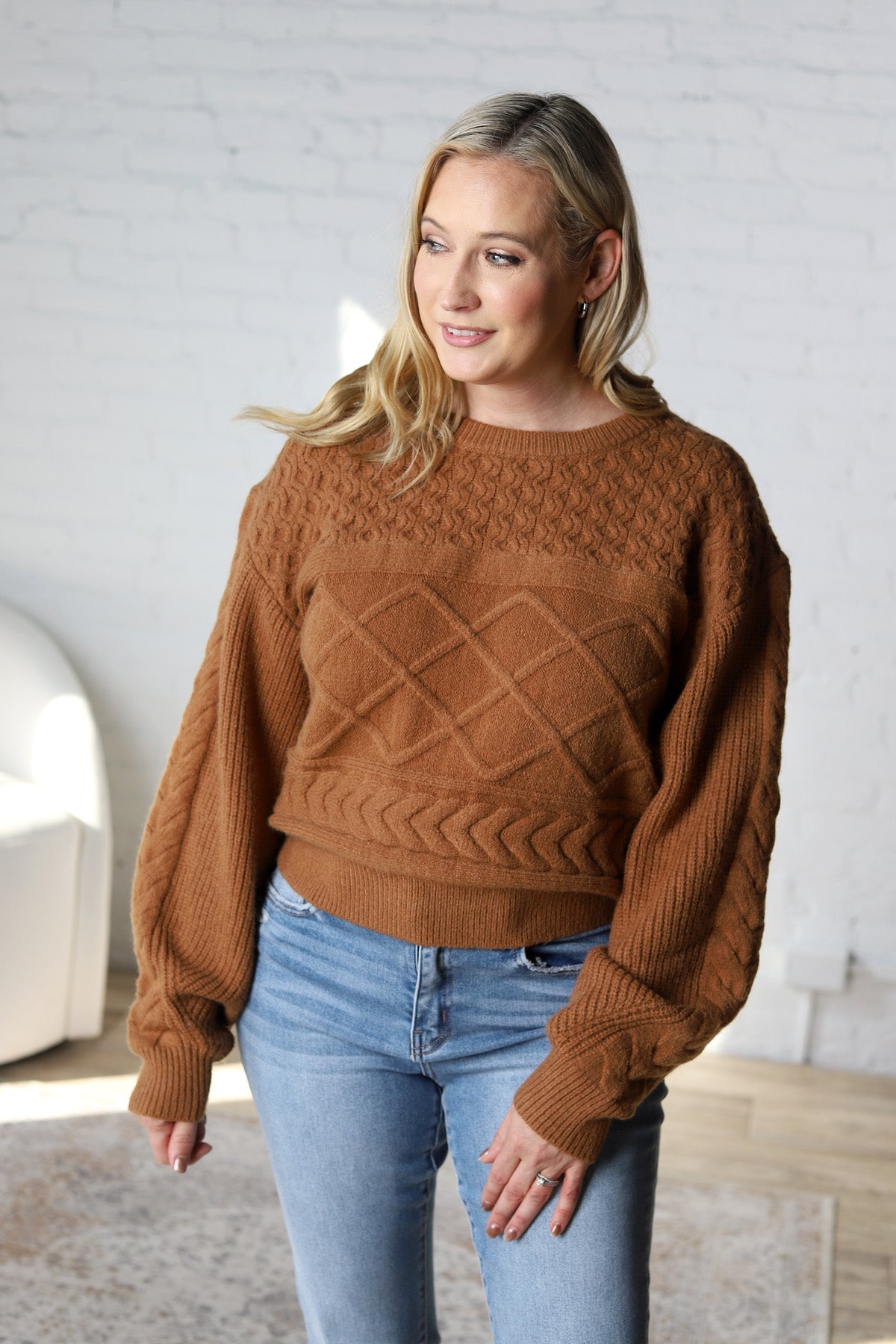 Jessa Raised Knit Sweater