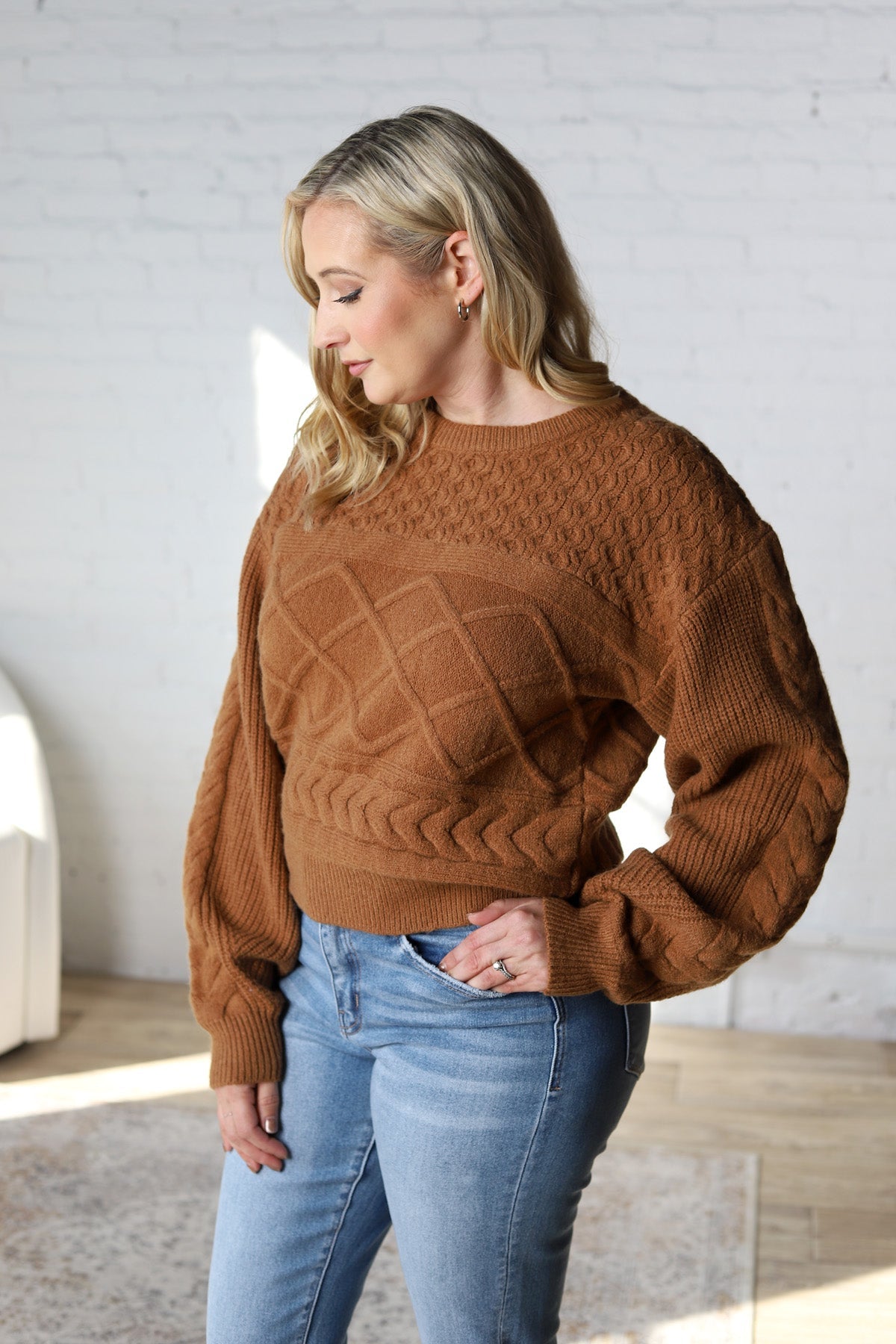 Jessa Raised Knit Sweater