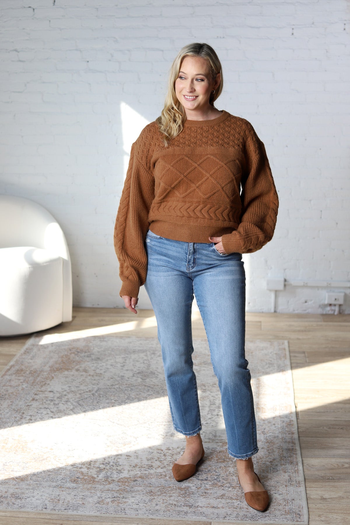 Jessa Raised Knit Sweater