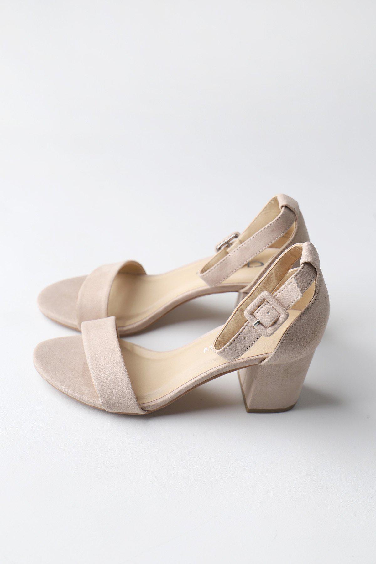 Jody Super Suede Block Heel - Taupe - FINAL SALE