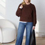 Join Hands Cable Knit Sweater - Brown