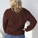 Join Hands Cable Knit Sweater - Brown