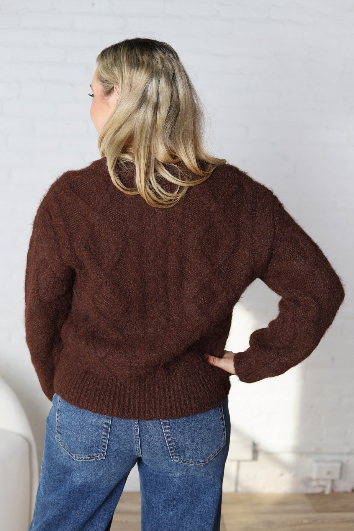 Join Hands Cable Knit Sweater - Brown