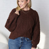 Join Hands Cable Knit Sweater - Brown