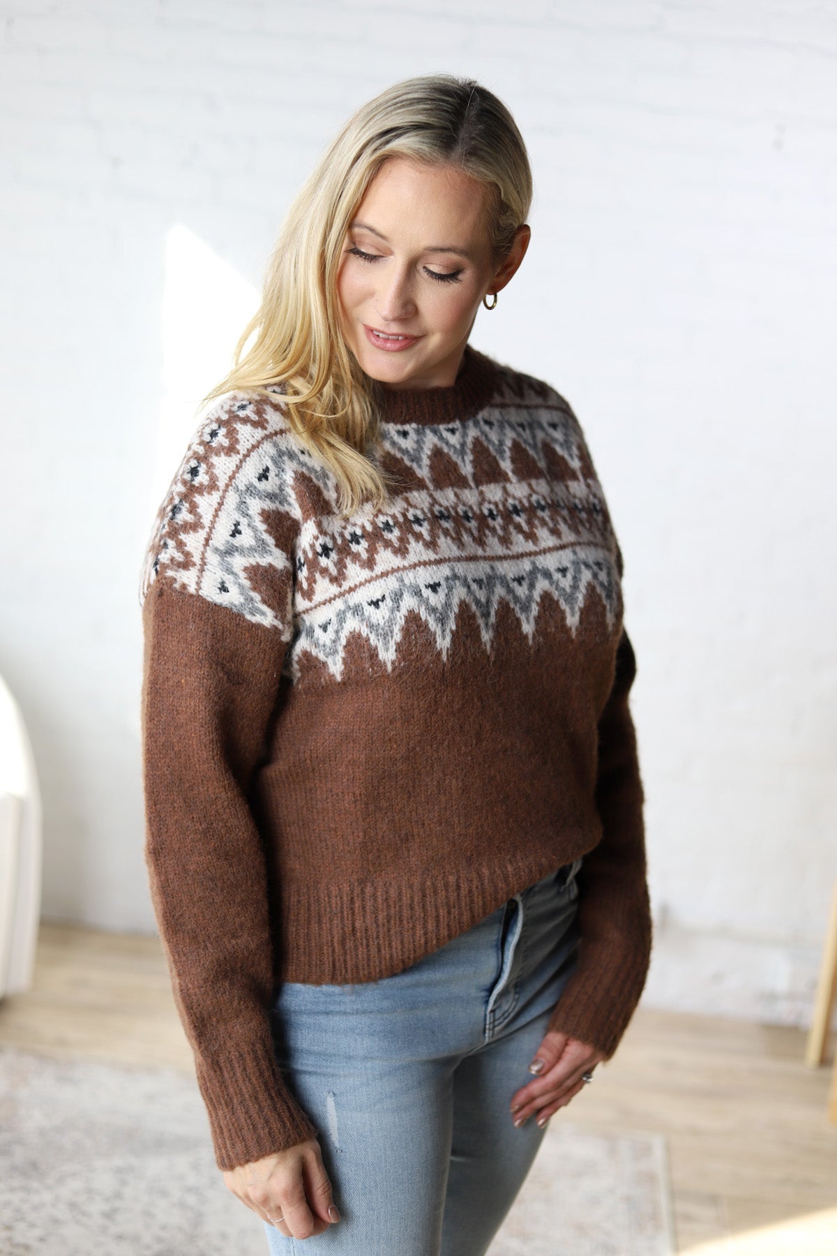 Jolana Aztec Pattern Sweater