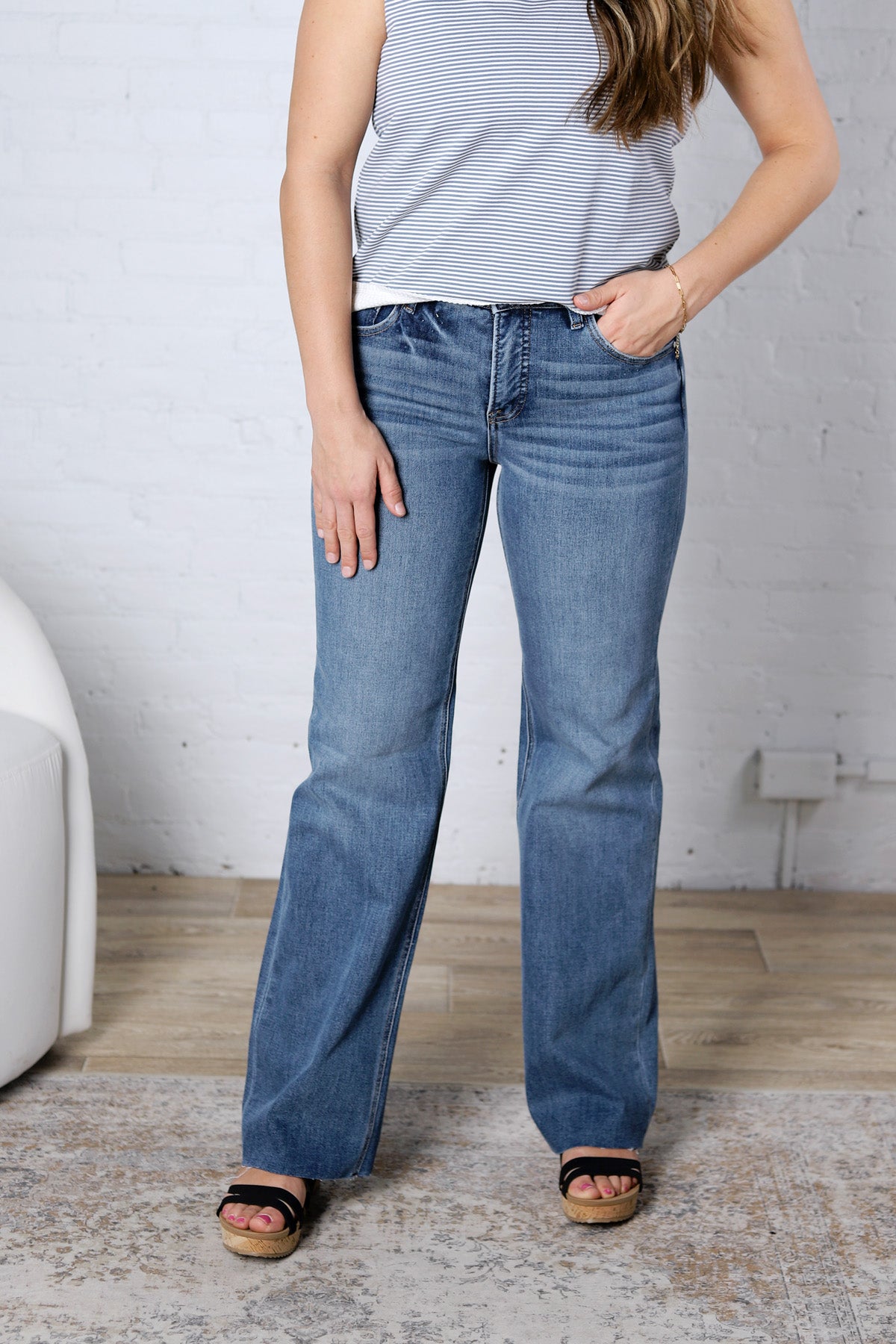Jolee Mid Rise Straight Jean - Risen Jeans