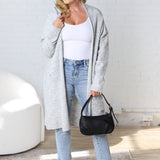 Jolie Long Line Cardigan - Grey