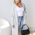 Jolie Long Line Cardigan - Grey