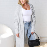 Jolie Long Line Cardigan - Grey