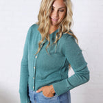Jolie Wool Blended Button Up Cardigan - Emerald