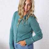 Jolie Wool Blended Button Up Cardigan - Emerald
