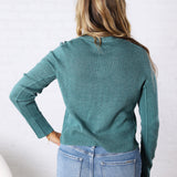 Jolie Wool Blended Button Up Cardigan - Emerald