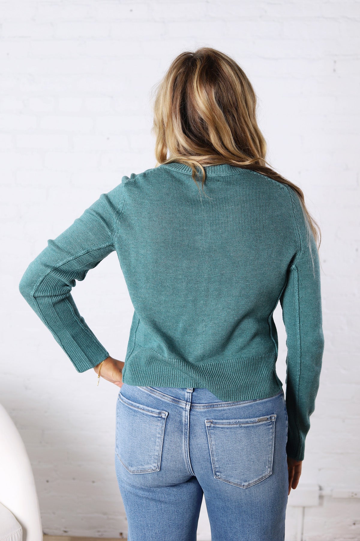 Jolie Wool Blended Button Up Cardigan - Emerald