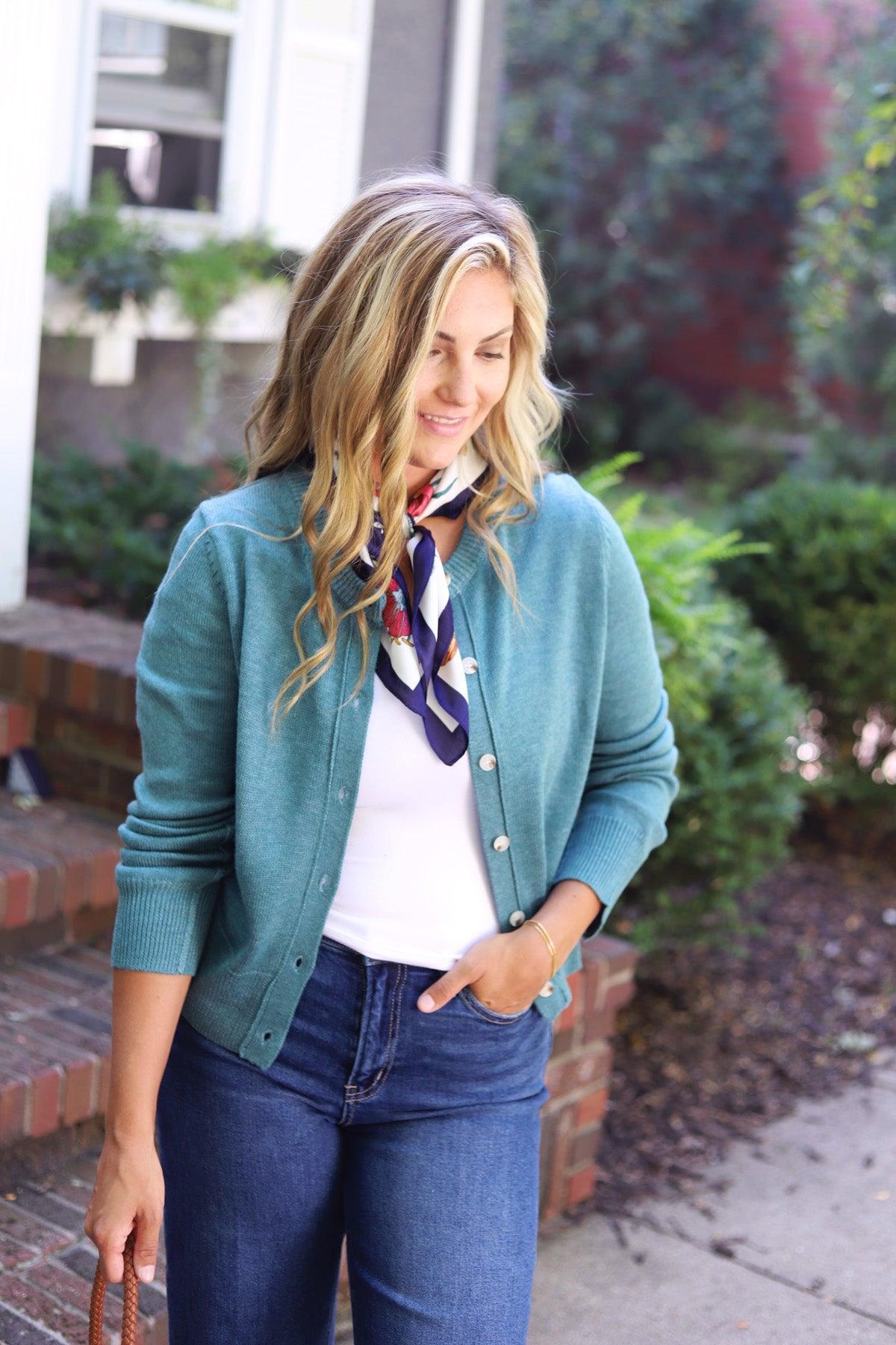 Jolie Wool Blended Button Up Cardigan - Emerald