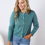 Jolie Wool Blended Button Up Cardigan - Emerald