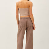Joliee Tencel Wide Leg Drawstring Pants - CoCoa
