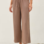 Joliee Tencel Wide Leg Drawstring Pants - CoCoa