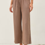 Joliee Tencel Wide Leg Drawstring Pants - CoCoa