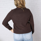 Jora Ribbed Button-Up Cardigan - Chocolate