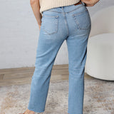 Jordyn Clean Straight Crop Jeans - Super Light Wash