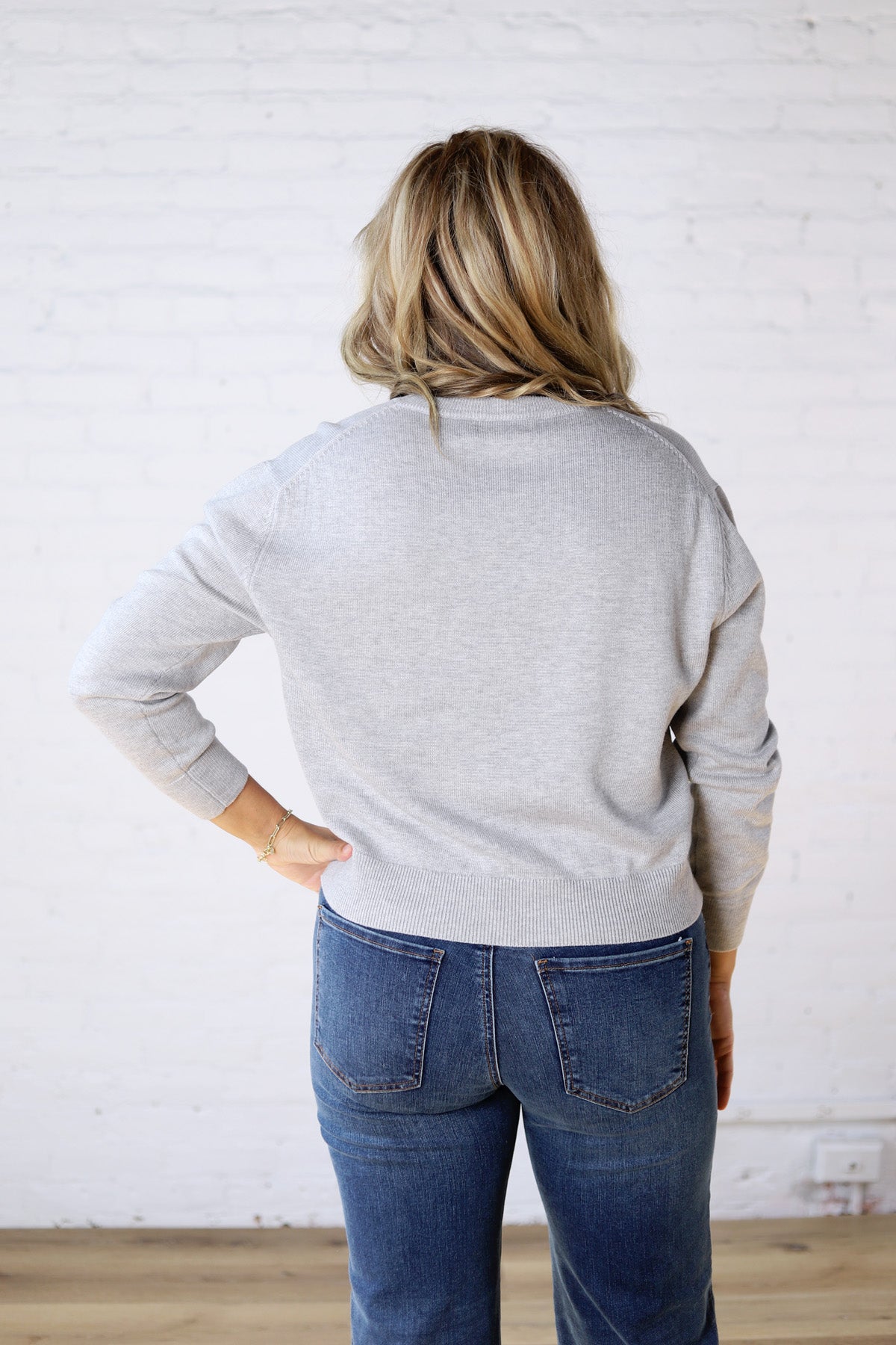 Josephin Crew Neck Sweater - H Grey